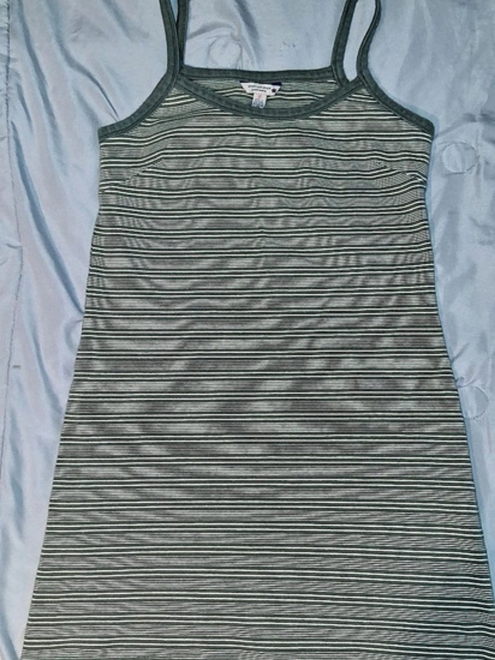 American Eagle Outfitters Striped Fitted Dress in Green & White Medium